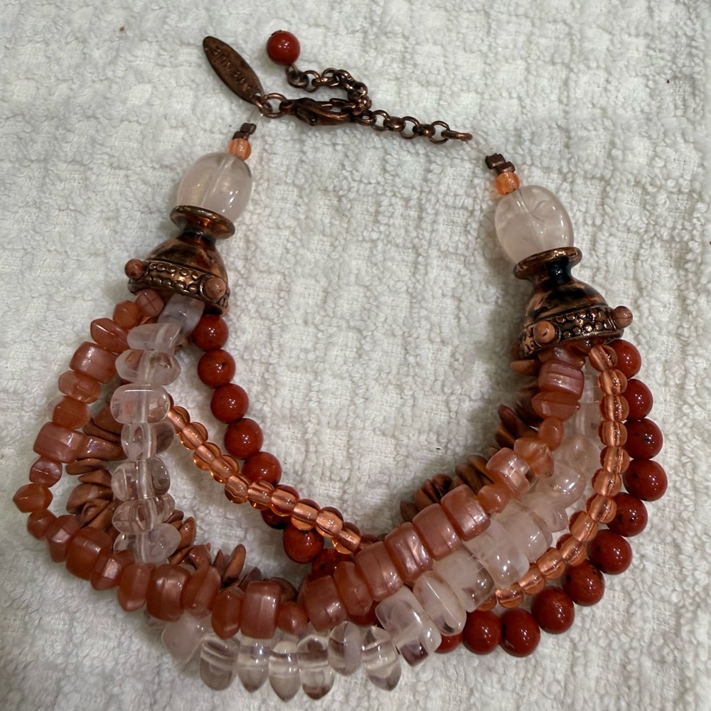 Avenue Copper and Rose Beaded Bracelet